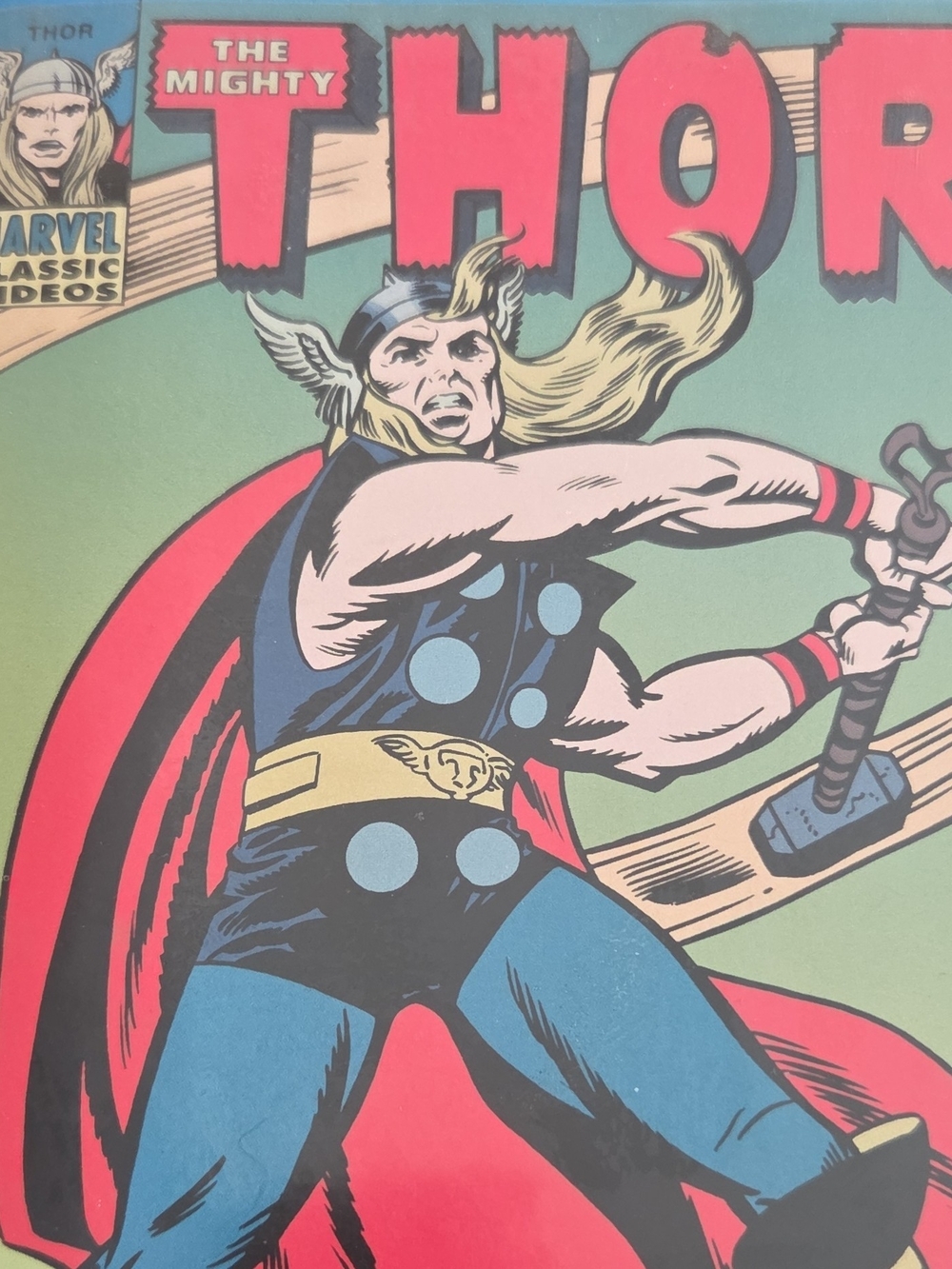Marvel Thor Retro Comic Art Wall Decor - Red, Blue, Cream